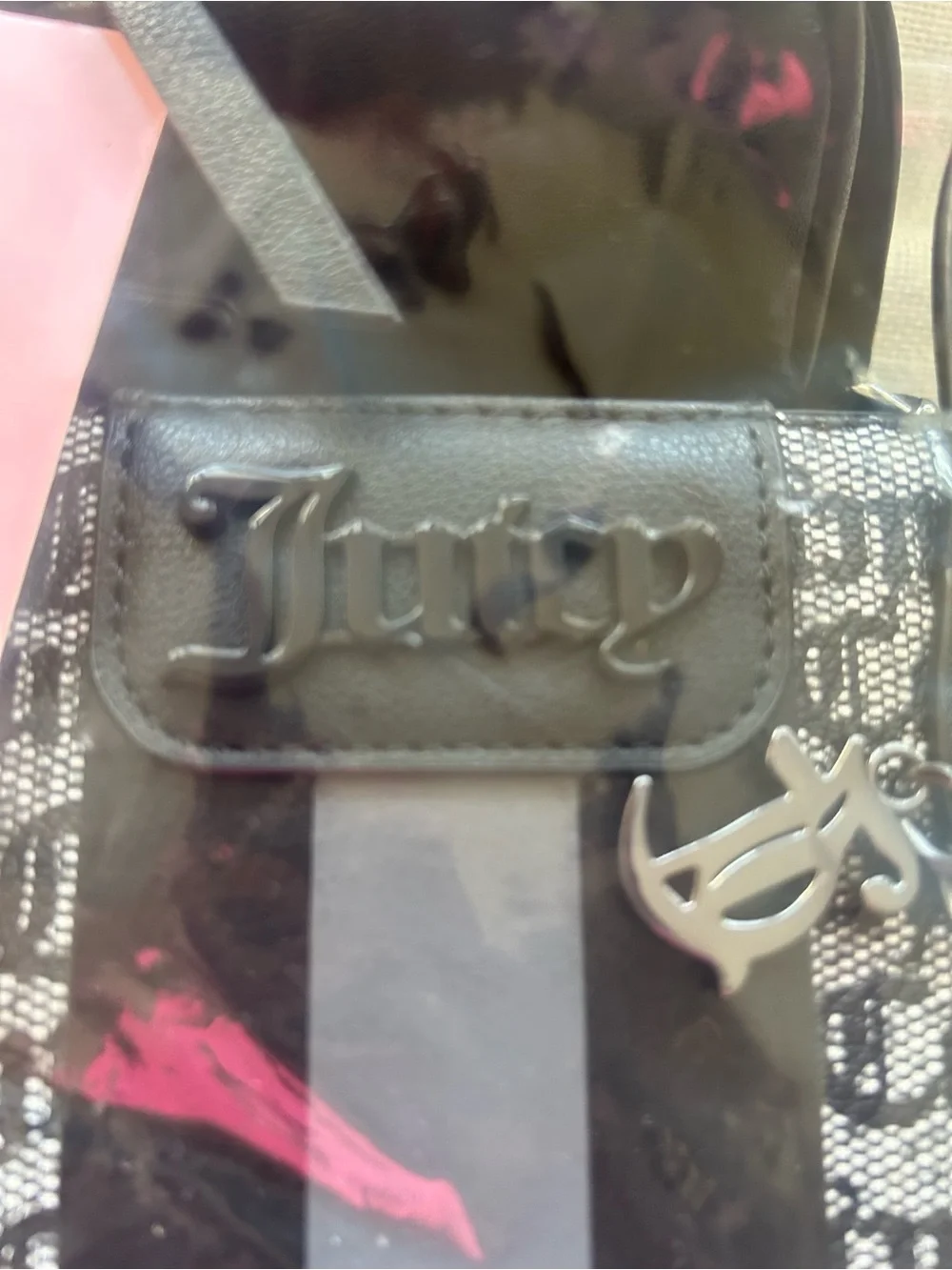 NWT JUICY COUTURE black and grey tote bag.